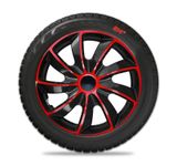 Poklice na kola pro Peugeot Quad 14&quot; Red &amp; Black 4ks
