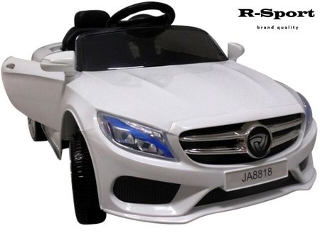 Elektrické autíčko M4 bílé pro deti, vstup MP3, USB, dálkový ovladač 2.4 GHz