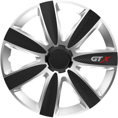 Poklice na kola pro Audi GTX carbon black / silver 14"