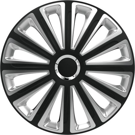 Poklice na kola pro Citroen Trend RC 14 " Black & Silver 4pc