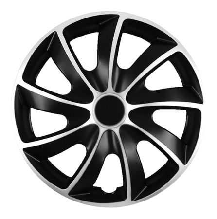 Poklice na kola pro Mazda Quad 14" Black & Silver 4ks