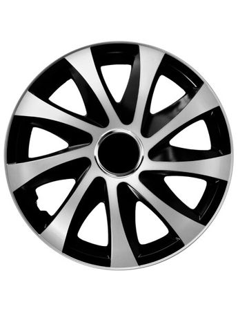 Poklice na kola pro Škoda DRIFT extra silver/black 14" 4ks set